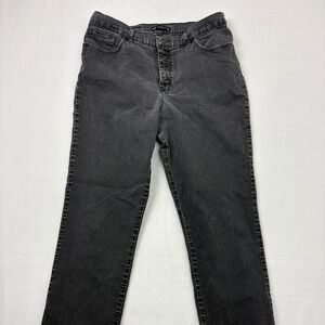 Lee Classic Fit Black Denim Jeans Womens Size 14 Medium Straight Leg Faded N3
